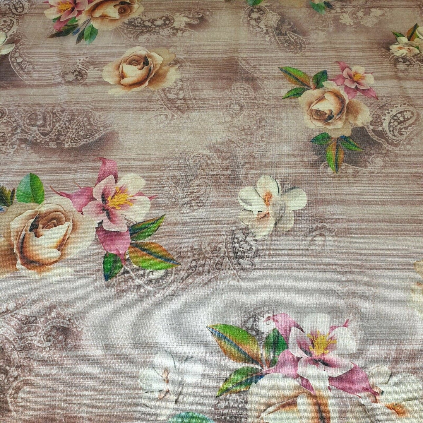 Polyester Faux Raw Silk Digital Print Fabric – 44" Wide Floral, Abstract & Frida Kahlo Inspired Dress, Craft & Quilting