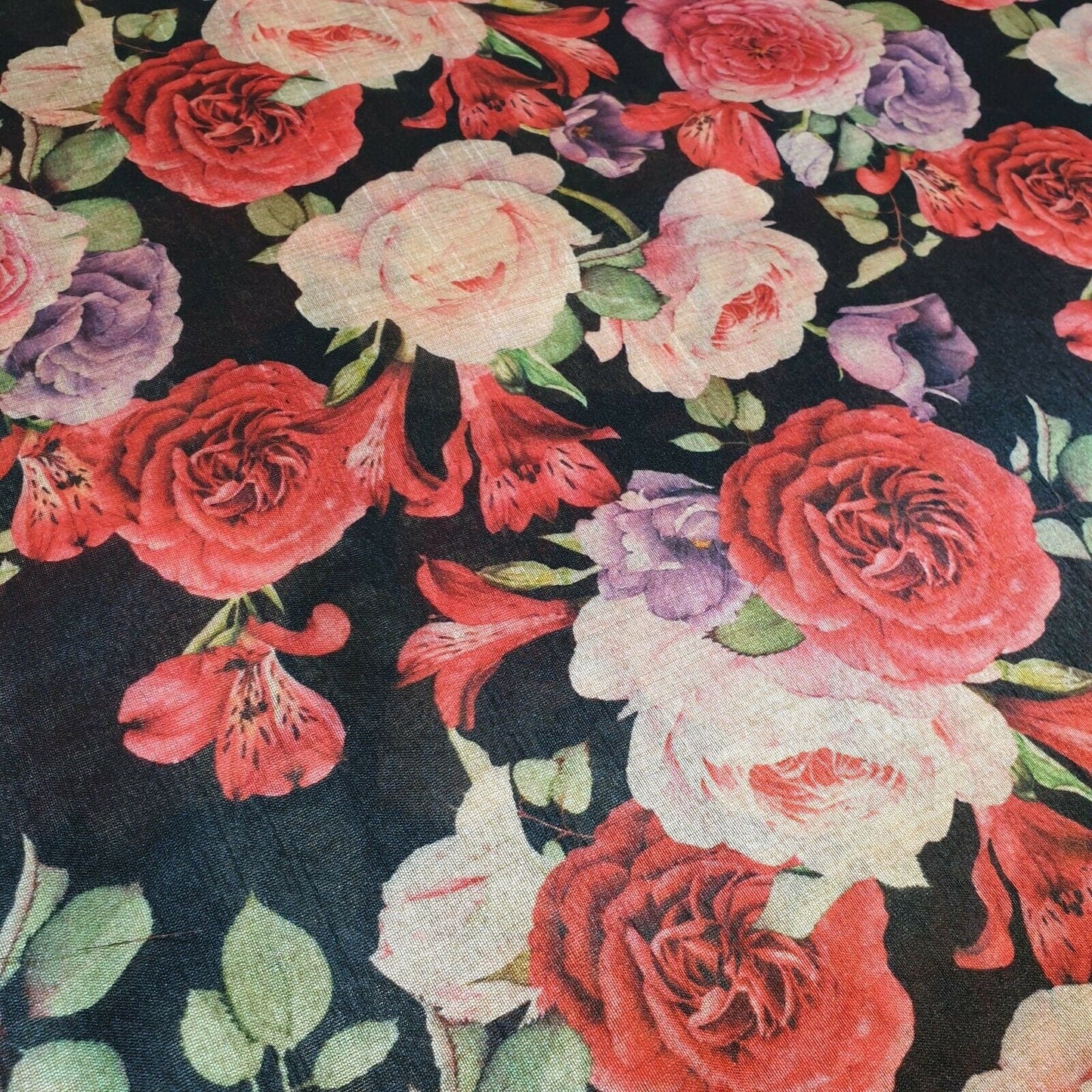 Polyester Faux Raw Silk Digital Print Fabric – 44" Wide Floral, Abstract & Frida Kahlo Inspired Dress, Craft & Quilting