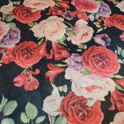 Polyester Faux Raw Silk Digital Print Fabric – 44" Wide Floral, Abstract & Frida Kahlo Inspired Dress, Craft & Quilting