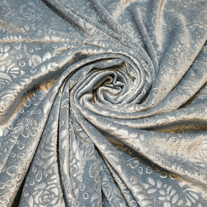 Roses Floral Embossed Stretch Velvet Velour Fabric – 58" Wide Premium Dress & Craft Material