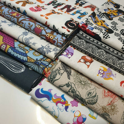 100% Cotton Printed Canvas Fabric – 58" Wide Durable Material for Crafts, Bags & Home Décor