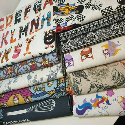 100% Cotton Printed Canvas Fabric – 58" Wide Durable Material for Crafts, Bags & Home Décor