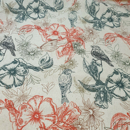 100% Cotton Printed Canvas Fabric – 58" Wide Durable Material for Crafts, Bags & Home Décor