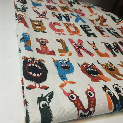 100% Cotton Printed Canvas Fabric – 58" Wide Durable Material for Crafts, Bags & Home Décor