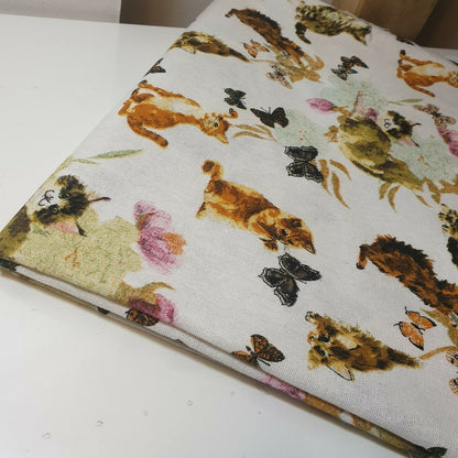 100% Cotton Printed Canvas Fabric – 58" Wide Durable Material for Crafts, Bags & Home Décor