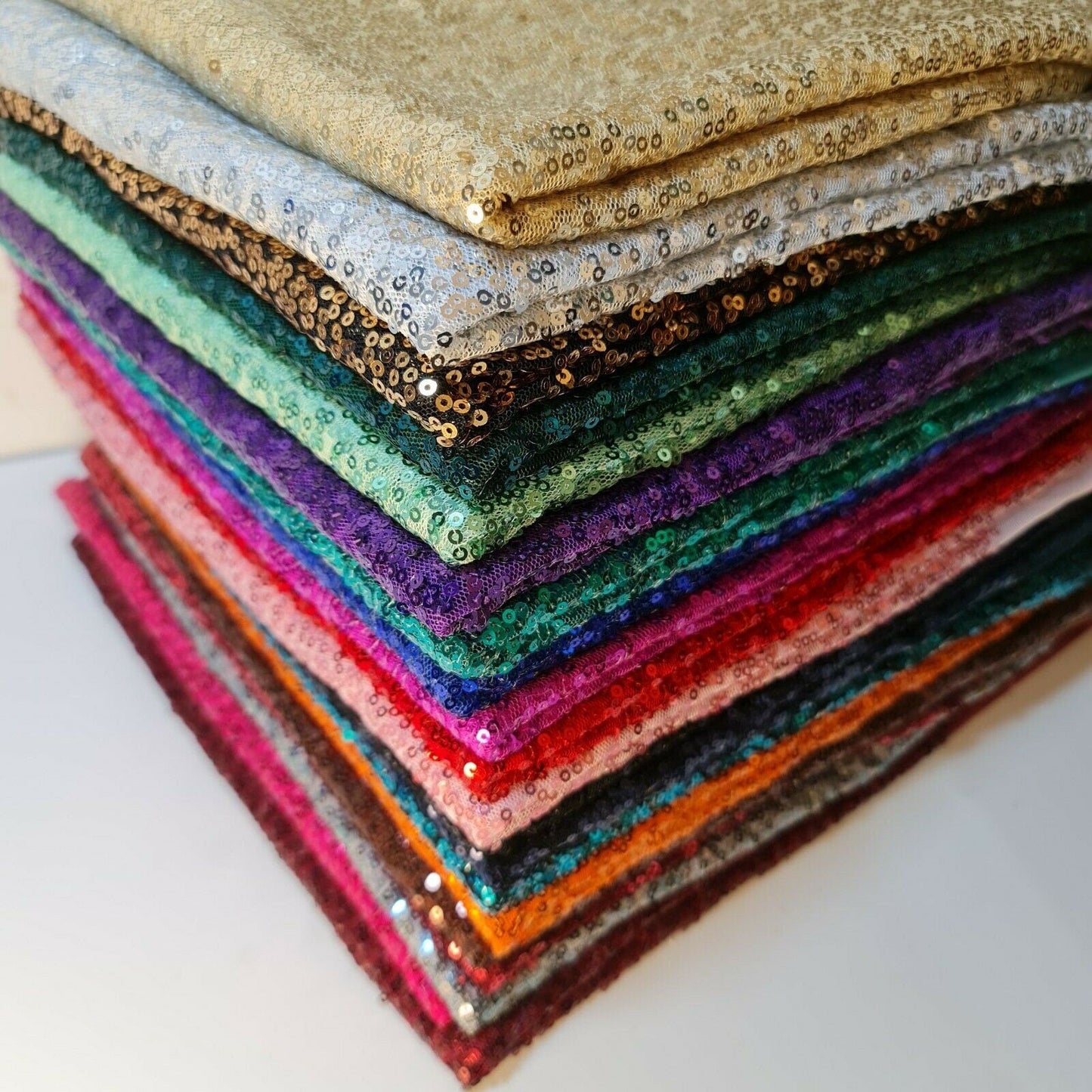 Sequin Fabric – Sparkly Shiny Bling, 58" Wide Dress, Craft & Table Drape Material with 50" Embroidered Sequins