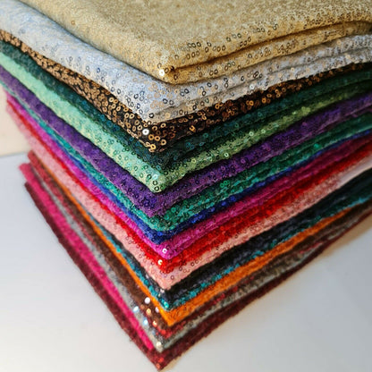 Sequin Fabric – Sparkly Shiny Bling, 58" Wide Dress, Craft & Table Drape Material with 50" Embroidered Sequins