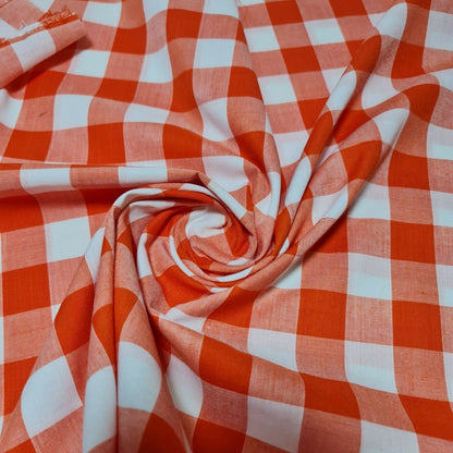 Polycotton Gingham Check Fabric – 1/8", 1/4", 1" Checks | Dress, Craft & Uniform Material (44” Wide, Sold by the Meter)
