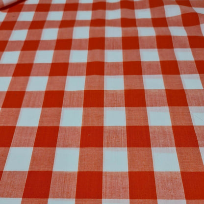 Polycotton Gingham Check Fabric – 1/8", 1/4", 1" Checks | Dress, Craft & Uniform Material (44” Wide, Sold by the Meter)