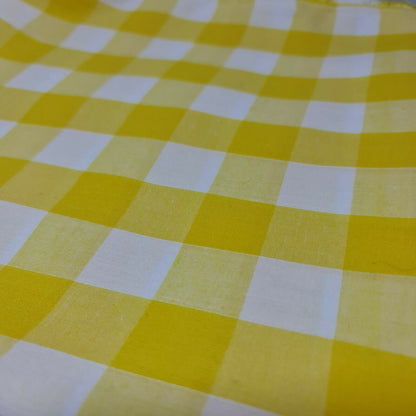 Polycotton Gingham Check Fabric – 1/8", 1/4", 1" Checks | Dress, Craft & Uniform Material (44” Wide, Sold by the Meter)