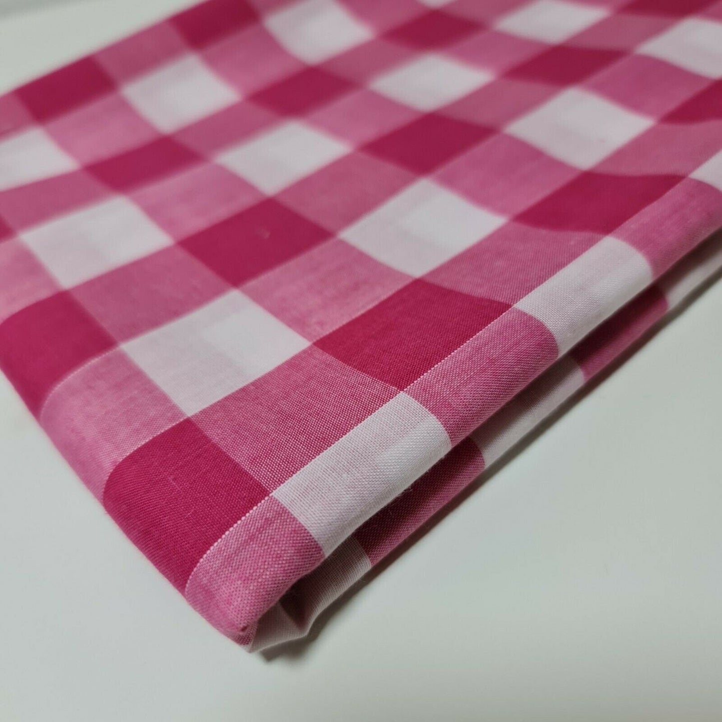 Polycotton Gingham Check Fabric – 1/8", 1/4", 1" Checks | Dress, Craft & Uniform Material (44” Wide, Sold by the Meter)