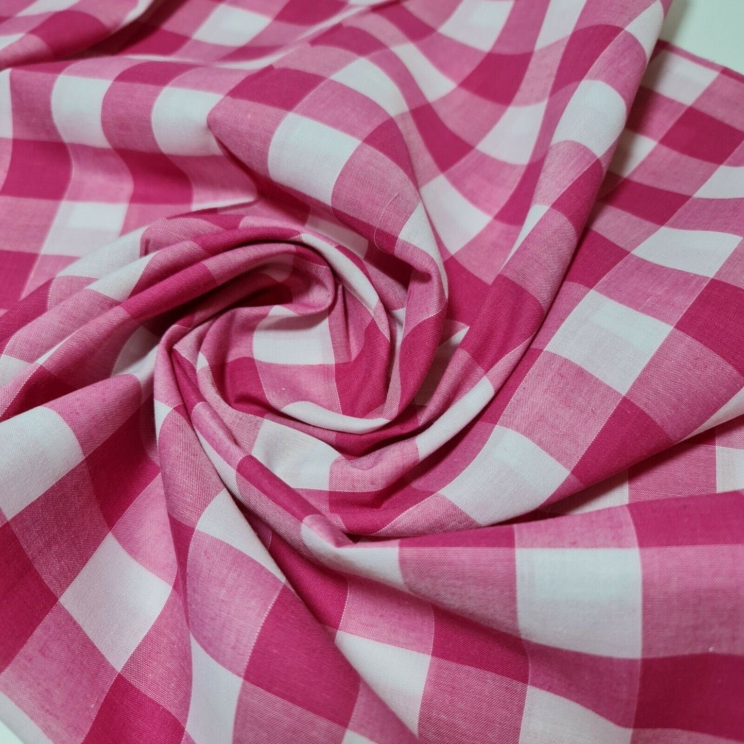 Polycotton Gingham Check Fabric – 1/8", 1/4", 1" Checks | Dress, Craft & Uniform Material (44” Wide, Sold by the Meter)