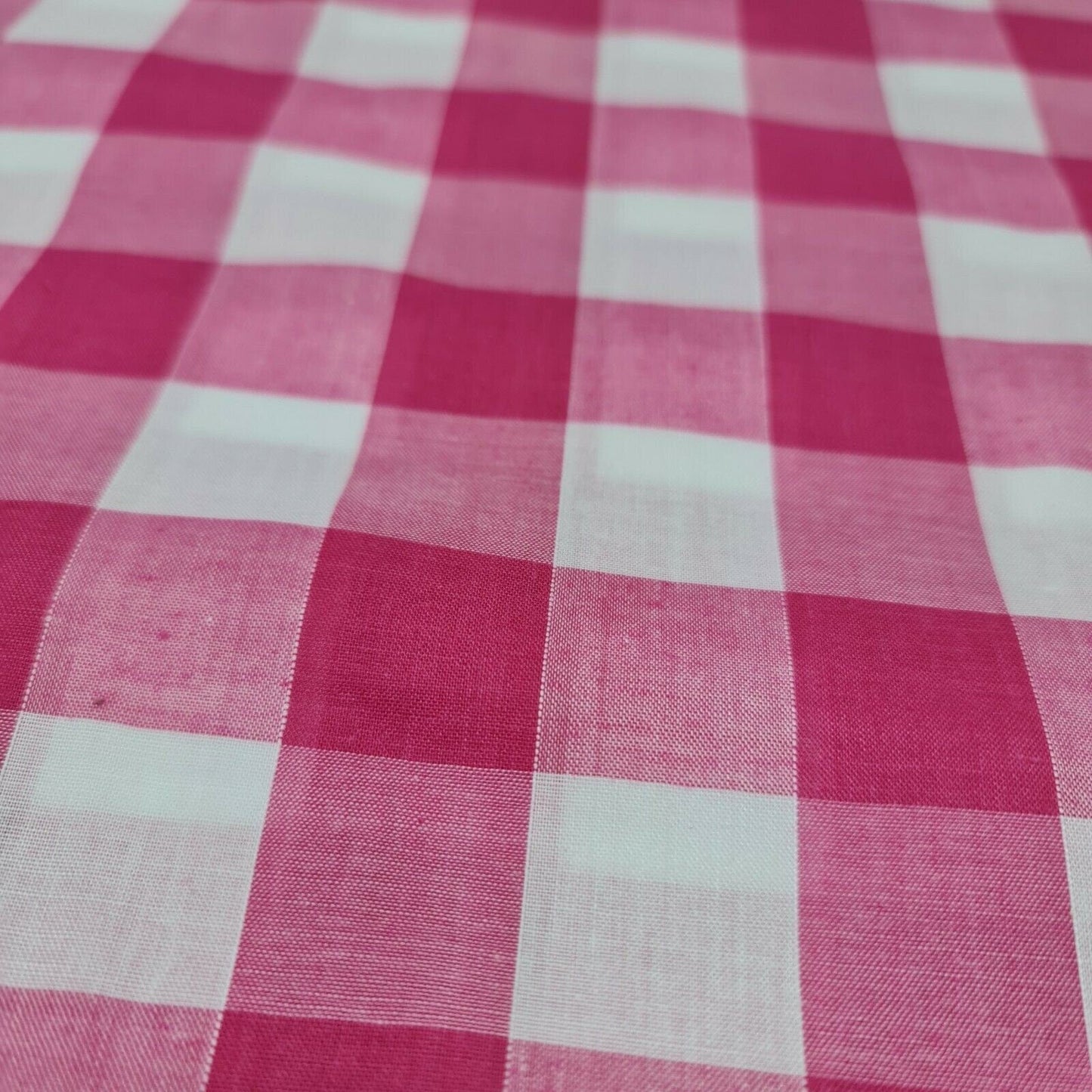 Polycotton Gingham Check Fabric – 1/8", 1/4", 1" Checks | Dress, Craft & Uniform Material (44” Wide, Sold by the Meter)