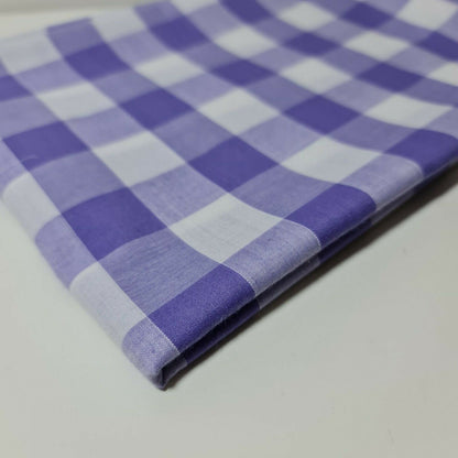 Polycotton Gingham Check Fabric – 1/8", 1/4", 1" Checks | Dress, Craft & Uniform Material (44” Wide, Sold by the Meter)