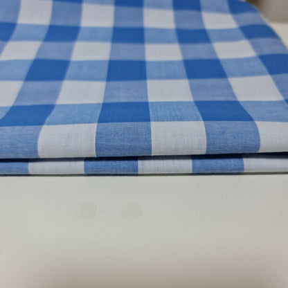 Polycotton Gingham Check Fabric – 1/8", 1/4", 1" Checks | Dress, Craft & Uniform Material (44” Wide, Sold by the Meter)