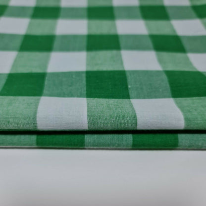 Polycotton Gingham Check Fabric – 1/8", 1/4", 1" Checks | Dress, Craft & Uniform Material (44” Wide, Sold by the Meter)