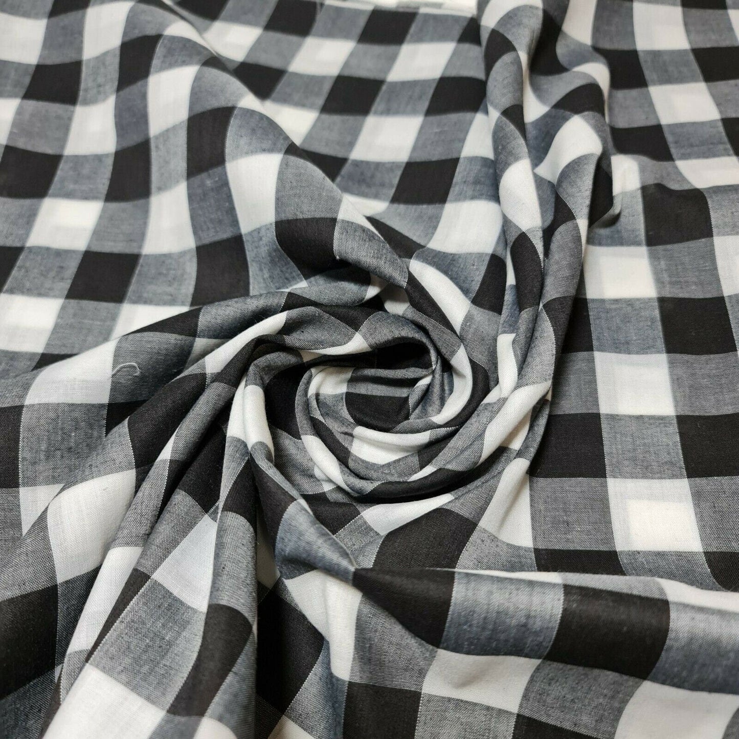 Polycotton Gingham Check Fabric – 1/8", 1/4", 1" Checks | Dress, Craft & Uniform Material (44” Wide, Sold by the Meter)