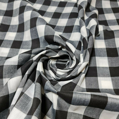Polycotton Gingham Check Fabric – 1/8", 1/4", 1" Checks | Dress, Craft & Uniform Material (44” Wide, Sold by the Meter)