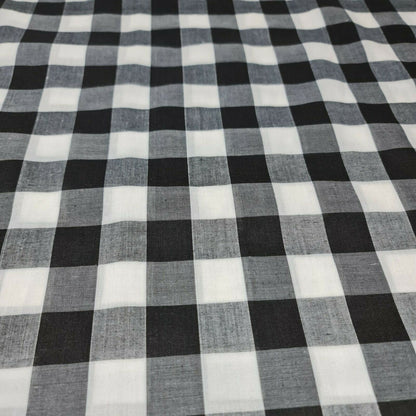 Polycotton Gingham Check Fabric – 1/8", 1/4", 1" Checks | Dress, Craft & Uniform Material (44” Wide, Sold by the Meter)
