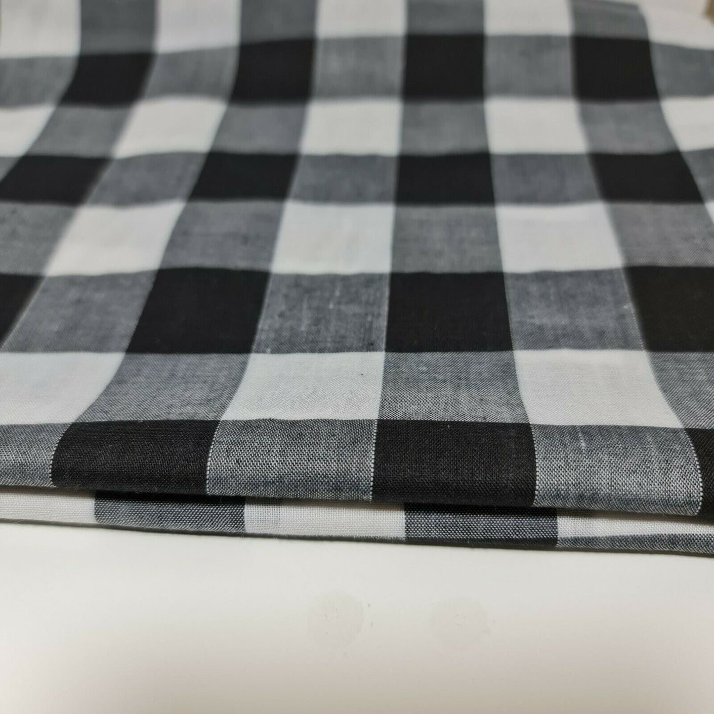 Polycotton Gingham Check Fabric – 1/8", 1/4", 1" Checks | Dress, Craft & Uniform Material (44” Wide, Sold by the Meter)