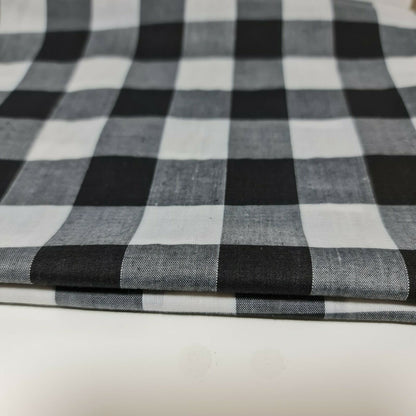 Polycotton Gingham Check Fabric – 1/8", 1/4", 1" Checks | Dress, Craft & Uniform Material (44” Wide, Sold by the Meter)
