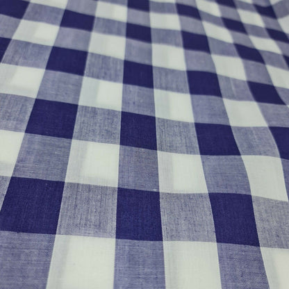 Polycotton Gingham Check Fabric – 1/8", 1/4", 1" Checks | Dress, Craft & Uniform Material (44” Wide, Sold by the Meter)