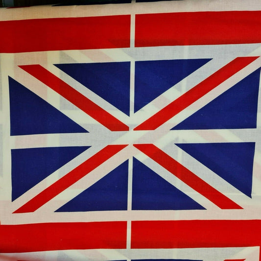 Union Jack Common Wealth British Flag Print 100% Cotton Fabric 58" By Meter