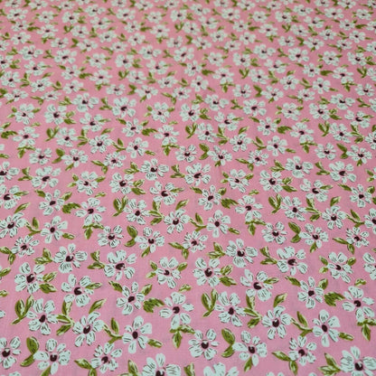 100% Cotton Poplin Floral Daisy Spring Bloom Print Fabric – 58" Wide Soft Dress & Craft Material by the Metre
