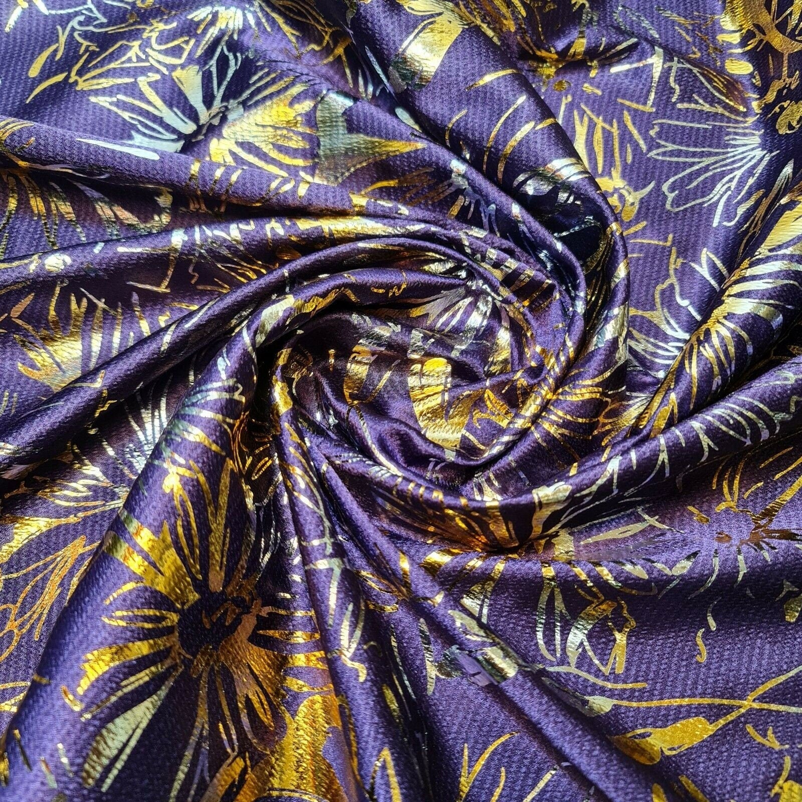 Floral Silk Satin Printed Fabric – 58