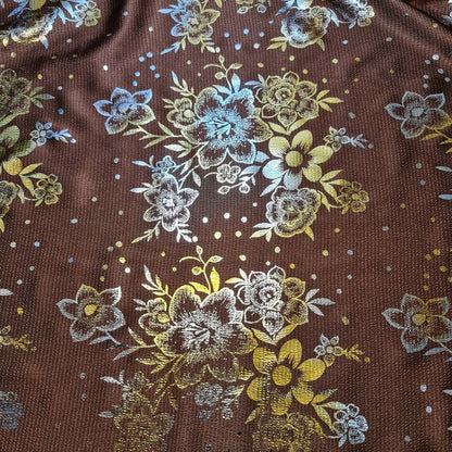 Floral Silk Satin Printed Fabric – 58" Wide Soft Silky Dress & Drape Material by the Metre