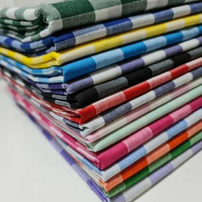 Polycotton Gingham Check Fabric – 1/8", 1/4", 1" Checks | Dress, Craft & Uniform Material (44” Wide, Sold by the Meter)