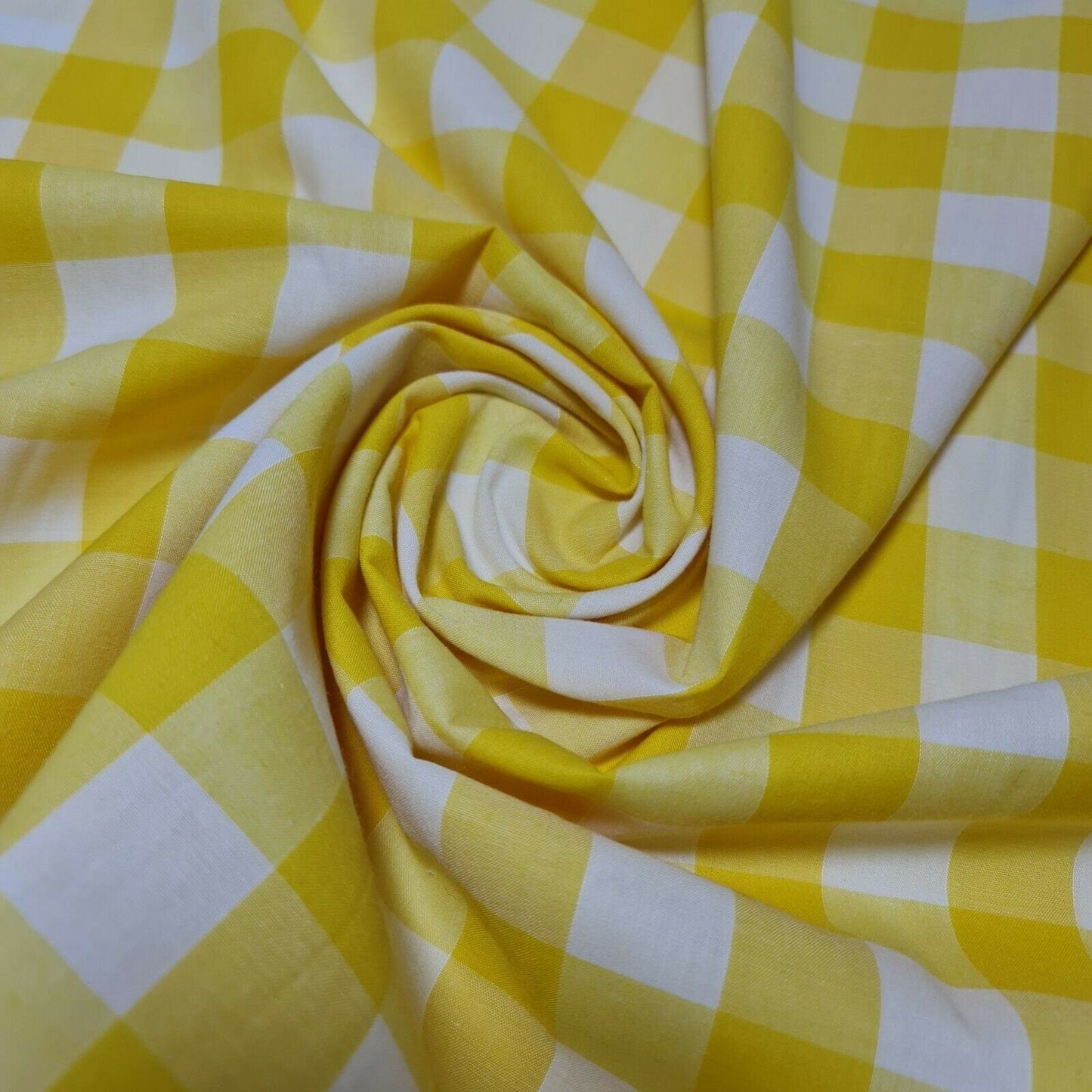 Polycotton Gingham Check Fabric – 1/8", 1/4", 1" Checks | Dress, Craft & Uniform Material (44” Wide, Sold by the Meter)