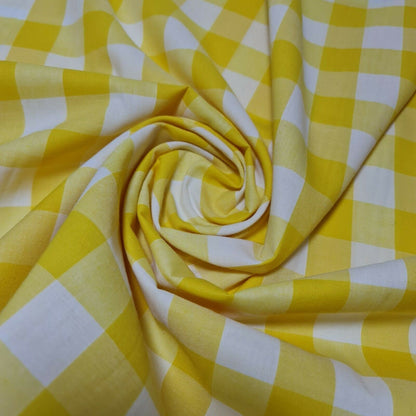 Polycotton Gingham Check Fabric – 1/8", 1/4", 1" Checks | Dress, Craft & Uniform Material (44” Wide, Sold by the Meter)