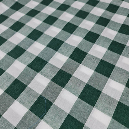 Polycotton Gingham Check Fabric – 1/8", 1/4", 1" Checks | Dress, Craft & Uniform Material (44” Wide, Sold by the Meter)