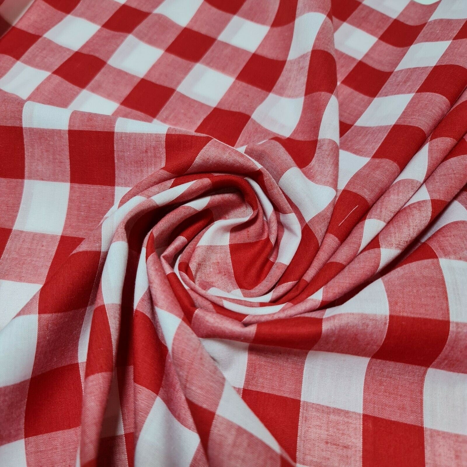 Polycotton Gingham Check Fabric – 1/8