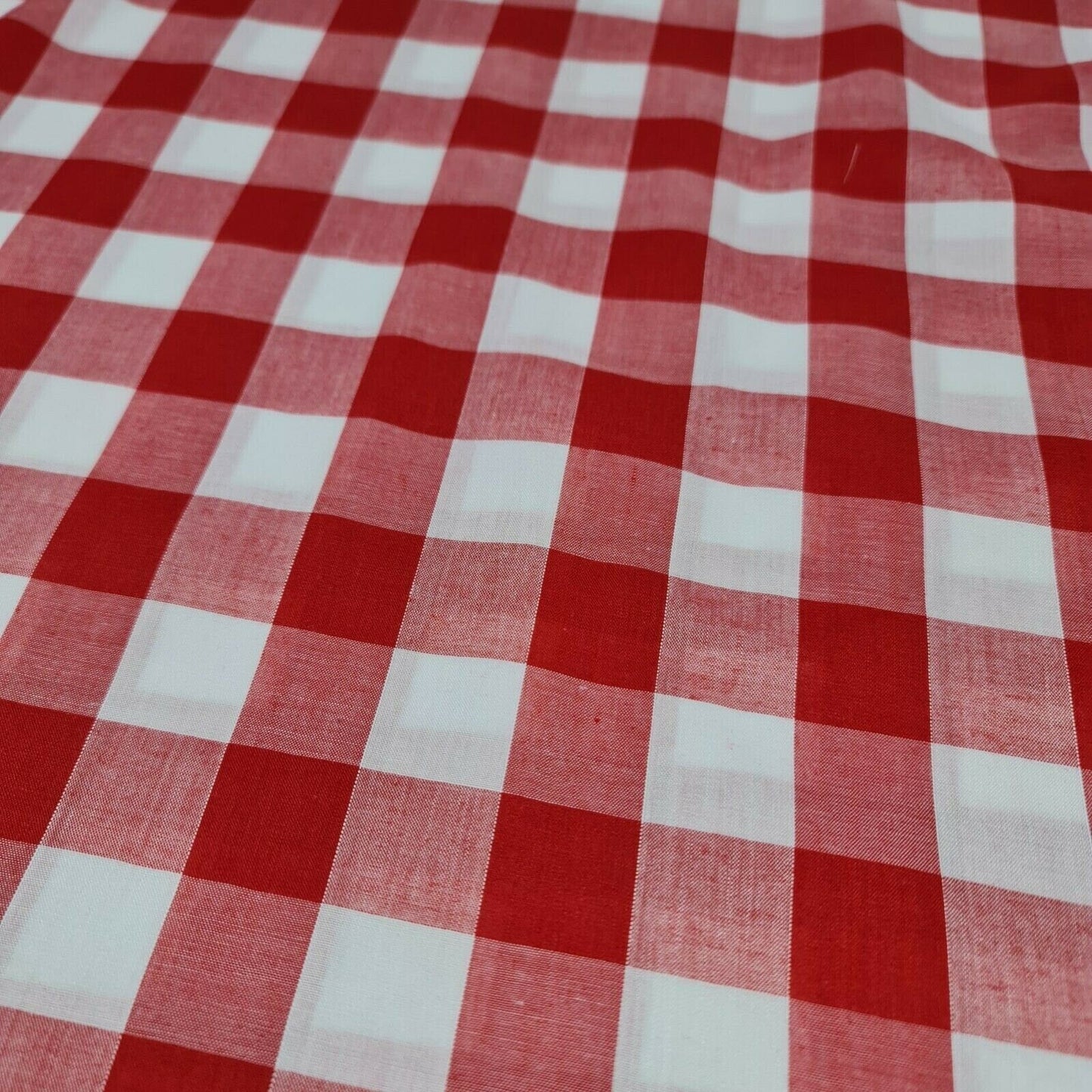 Polycotton Gingham Check Fabric – 1/8", 1/4", 1" Checks | Dress, Craft & Uniform Material (44” Wide, Sold by the Meter)