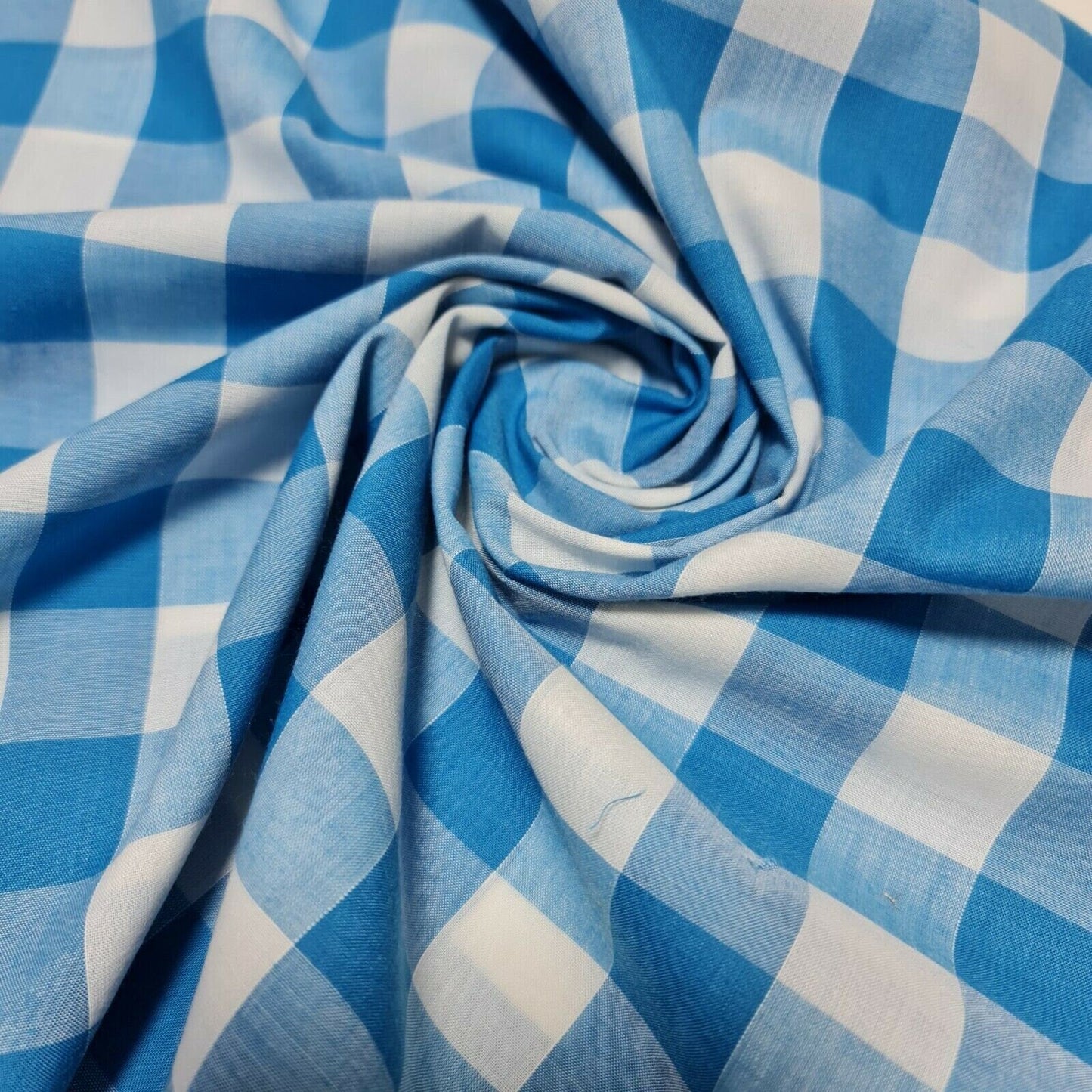 Polycotton Gingham Check Fabric – 1/8", 1/4", 1" Checks | Dress, Craft & Uniform Material (44” Wide, Sold by the Meter)