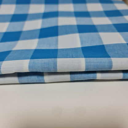 Polycotton Gingham Check Fabric – 1/8", 1/4", 1" Checks | Dress, Craft & Uniform Material (44” Wide, Sold by the Meter)