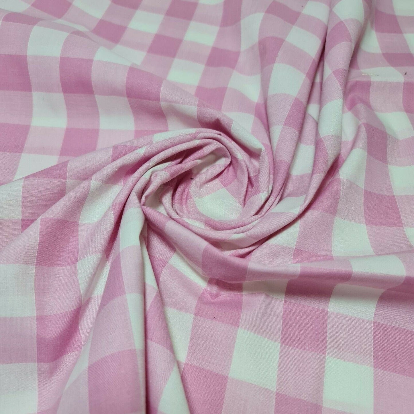 Polycotton Gingham Check Fabric – 1/8", 1/4", 1" Checks | Dress, Craft & Uniform Material (44” Wide, Sold by the Meter)