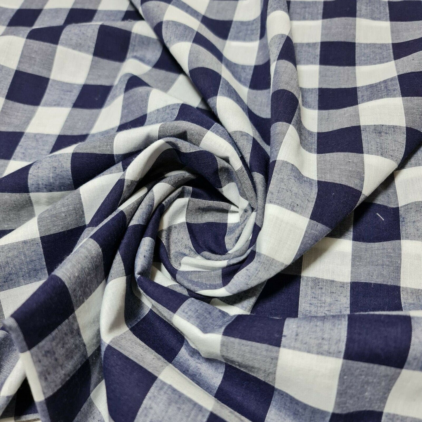 Polycotton Gingham Check Fabric – 1/8", 1/4", 1" Checks | Dress, Craft & Uniform Material (44” Wide, Sold by the Meter)