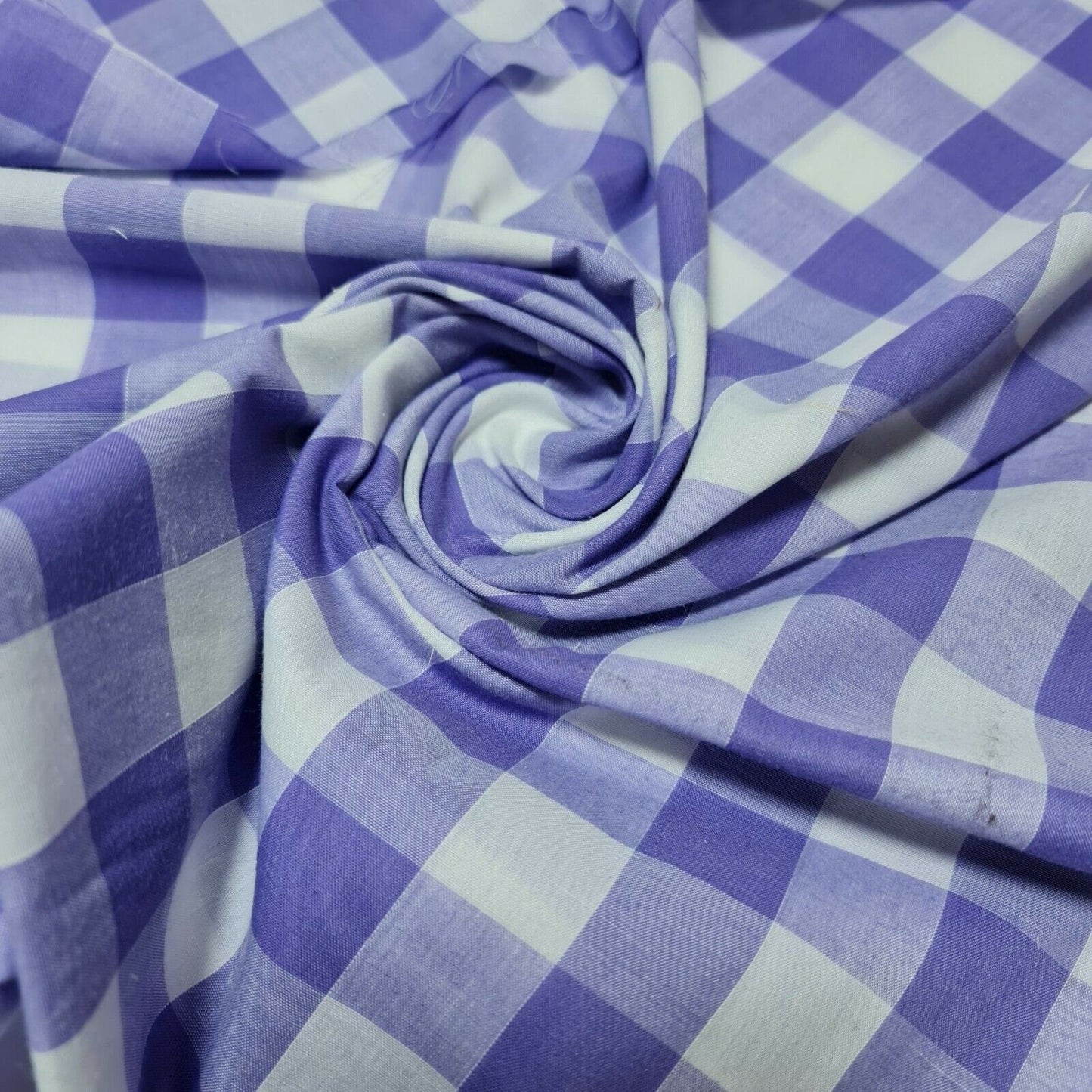 Polycotton Gingham Check Fabric – 1/8", 1/4", 1" Checks | Dress, Craft & Uniform Material (44” Wide, Sold by the Meter)