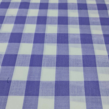 Polycotton Gingham Check Fabric – 1/8", 1/4", 1" Checks | Dress, Craft & Uniform Material (44” Wide, Sold by the Meter)