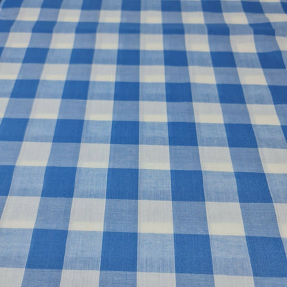 Polycotton Gingham Check Fabric – 1/8", 1/4", 1" Checks | Dress, Craft & Uniform Material (44” Wide, Sold by the Meter)
