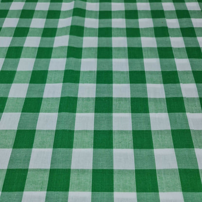 Polycotton Gingham Check Fabric – 1/8", 1/4", 1" Checks | Dress, Craft & Uniform Material (44” Wide, Sold by the Meter)