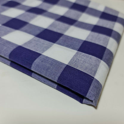 Polycotton Gingham Check Fabric – 1/8", 1/4", 1" Checks | Dress, Craft & Uniform Material (44” Wide, Sold by the Meter)