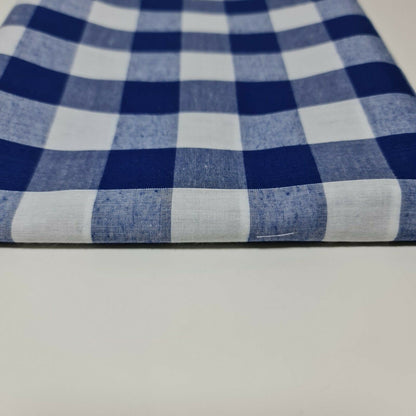 Polycotton Gingham Check Fabric – 1/8", 1/4", 1" Checks | Dress, Craft & Uniform Material (44” Wide, Sold by the Meter)