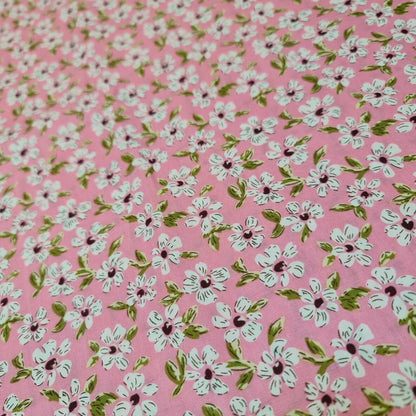 100% Cotton Poplin Floral Daisy Spring Bloom Print Fabric – 58" Wide Soft Dress & Craft Material by the Metre