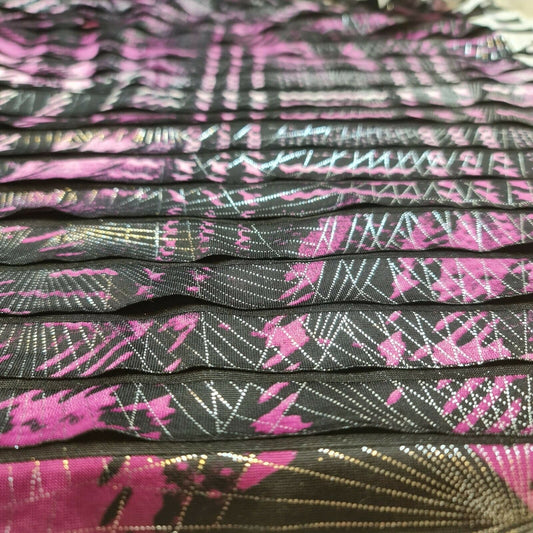 Rara Ruffle Frill Metallic Print Boho Elastane Dance Dress Fabric – 58" Wide