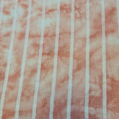 Polycotton Tie Dye White Velour Stripe Fabric – 58" Wide Boho Dress & Craft Material by the Metre