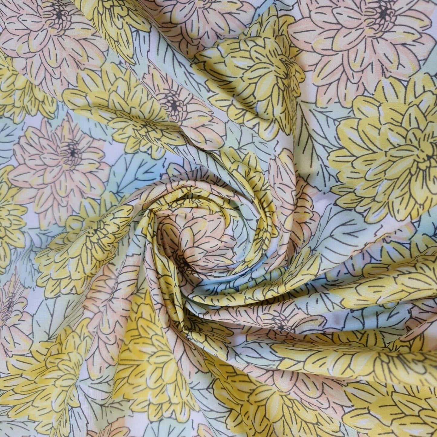 Printed Polycotton Fabric – 44" Wide – Floral, Animal, Nautical, Stars, Stripes, Fruit & Seasonal Craft Material by the Metre
